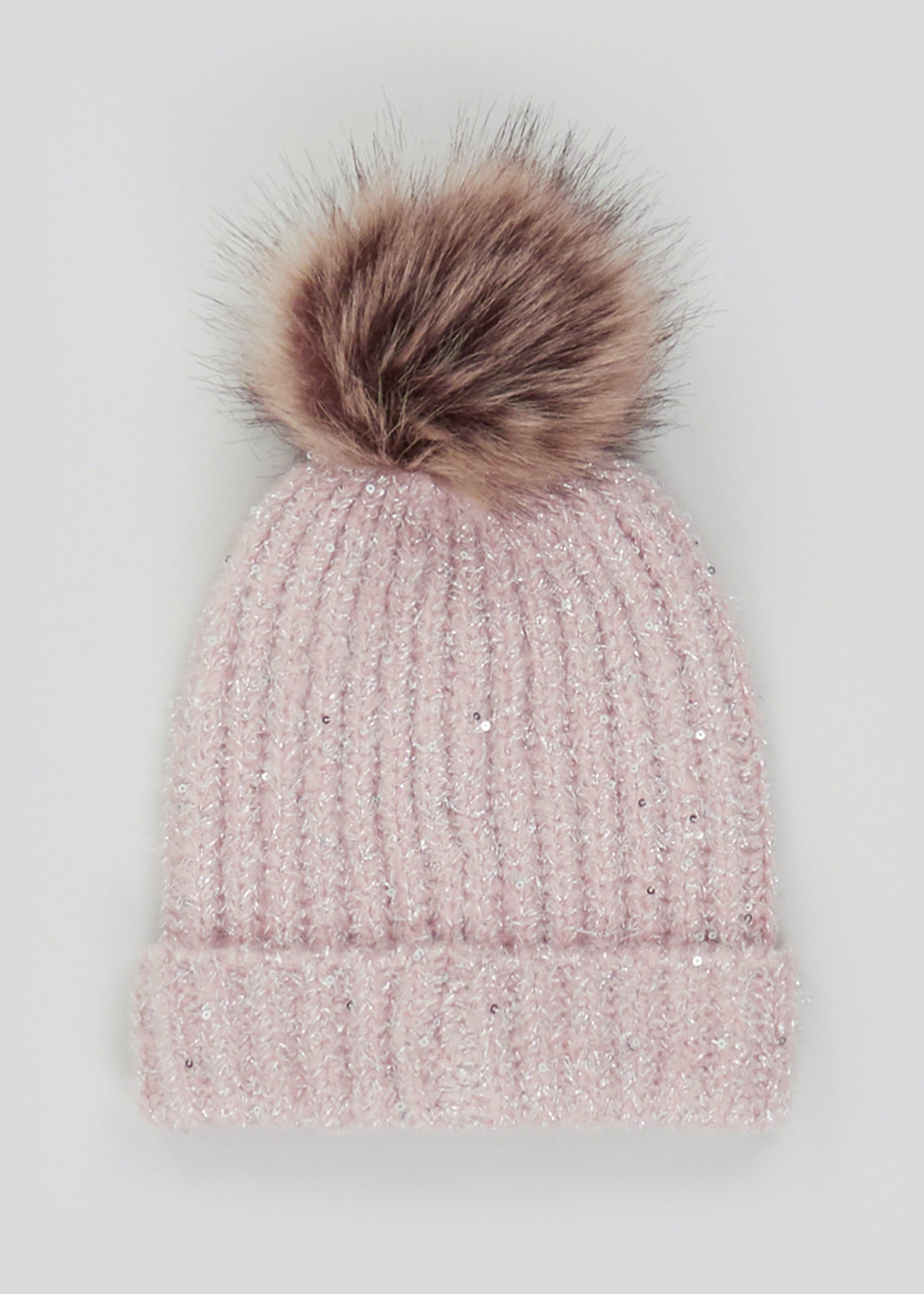 Girls Shimmer Knitted Bobble Hat (7-13yrs)
