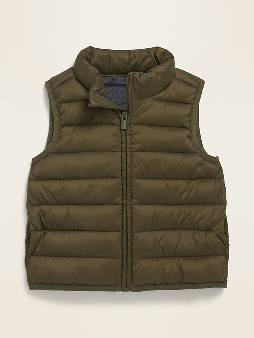 Frost-Free Solid Puffer Vest for Toddler Boys