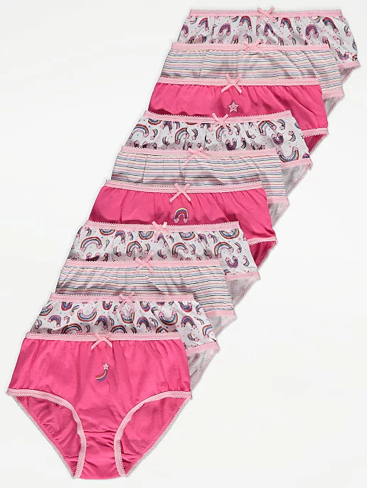 Pink Rainbow Briefs 10 Pack