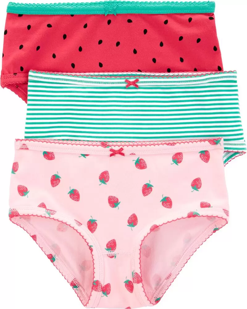 3-Pack Strawberry Stretch Cotton Undies