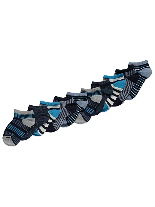 Striped Trainer Liner Socks 10 Pack