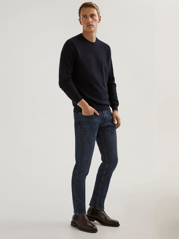 Slim fit stone wash jeans