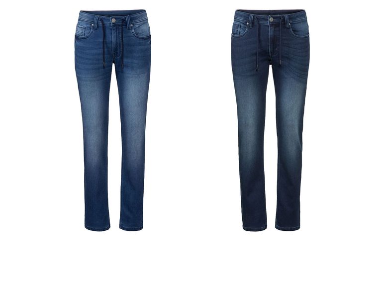 LIVERGY® Sweat Denim Herren, in Jeans-Optik, mit Kordelzug, mit Baumwolle