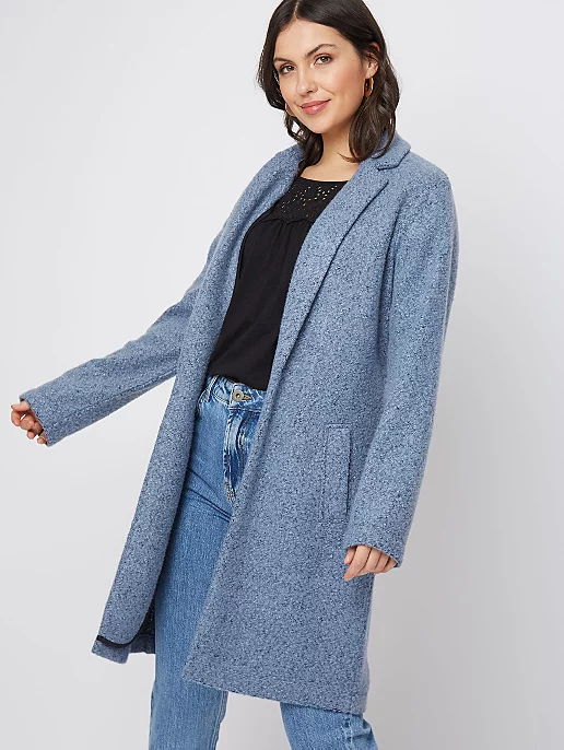Blue Boucle Throw On Jacket
