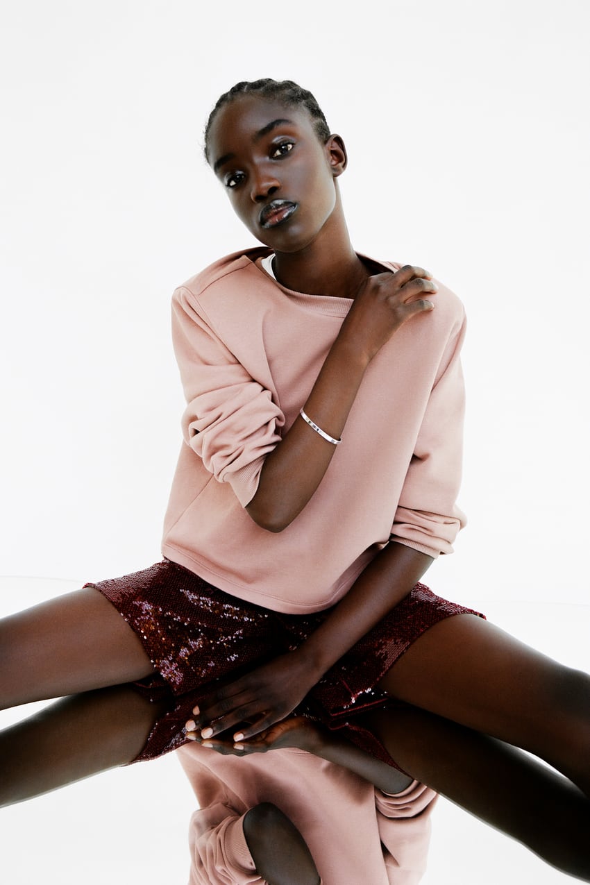 SWEATSHIRT WITH SHOULDER PADS TRF