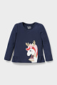 Einhorn - Langarmshirt - Bio-Baumwolle - Glanz-Effekt