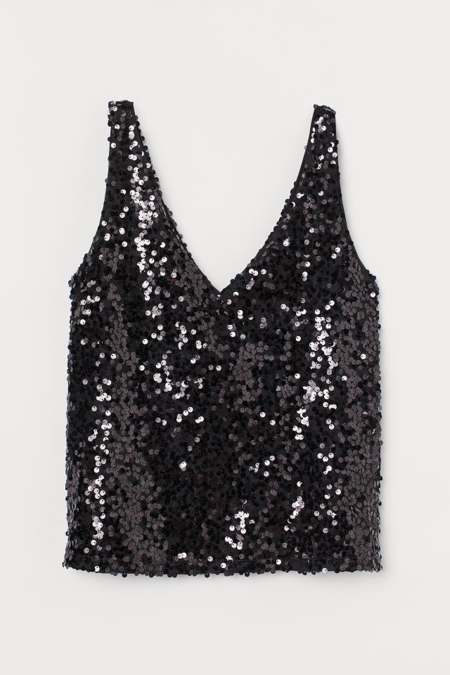 Sequined sleeveless top