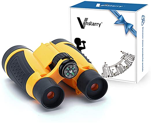Vanstarry Kids Binoculars, 5X30 Optical Lens - Compact High Resolution Kids Binoculars for Kids Camping, Hiking, Bird Watching and Outdoor Exploring - Including Compass