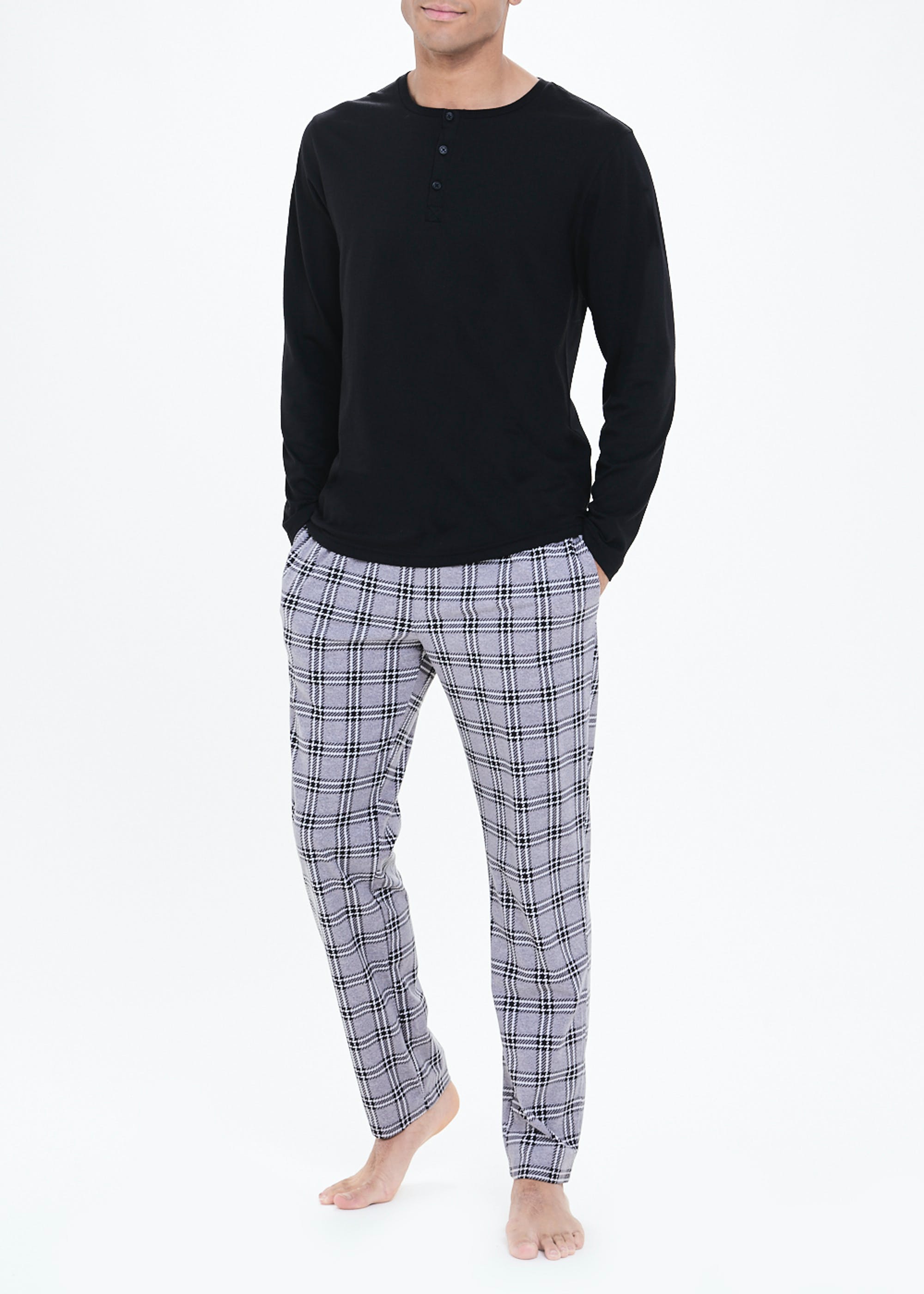 Long Sleeve Check Pyjama Set