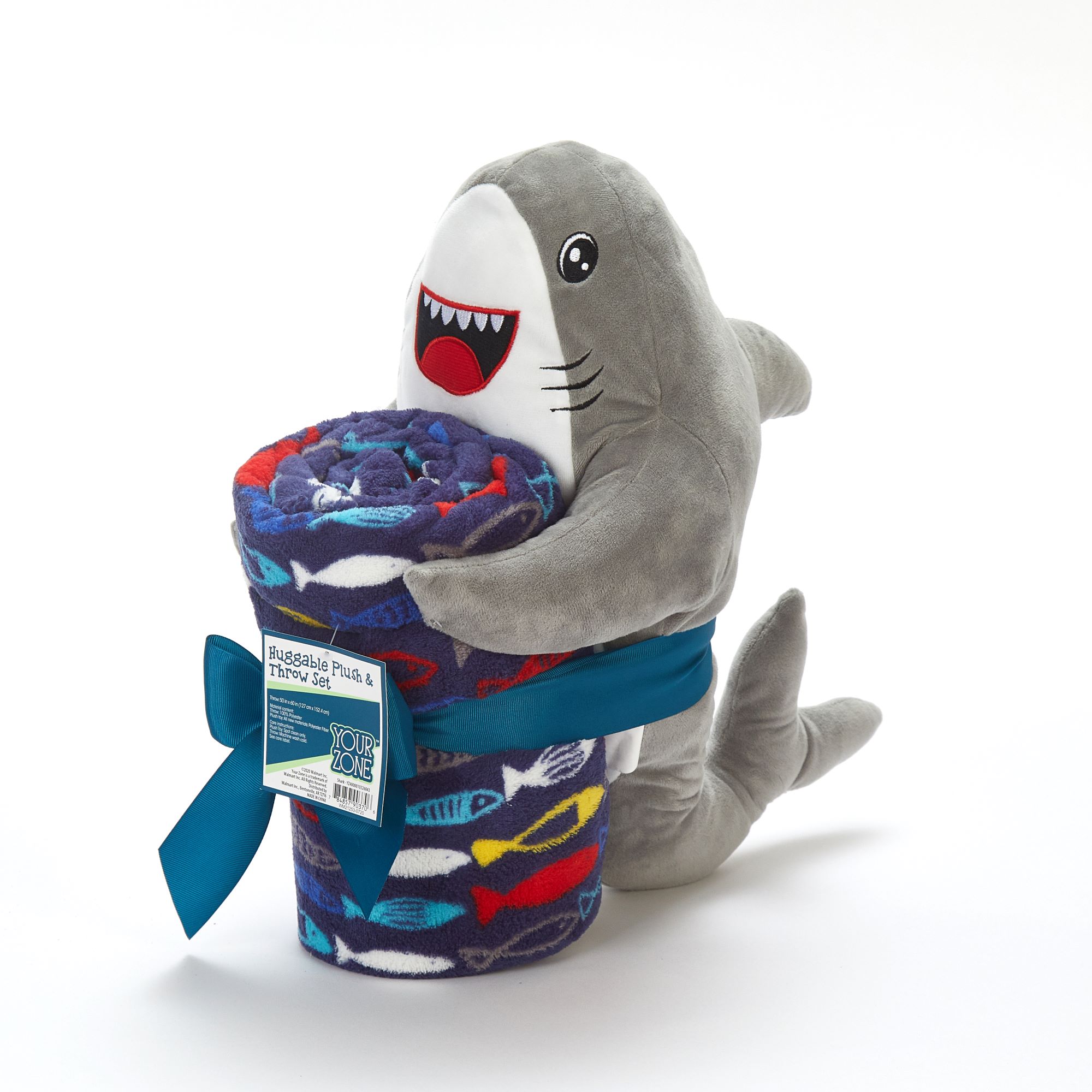 Your Zone Figural Hugger and Plush Throw Set, Shark