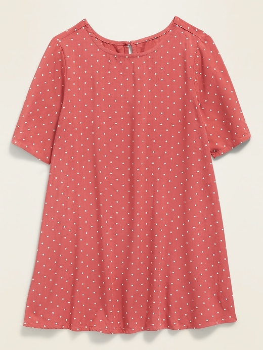 Printed Elbow-Sleeve Swing Dress for Toddler Girls