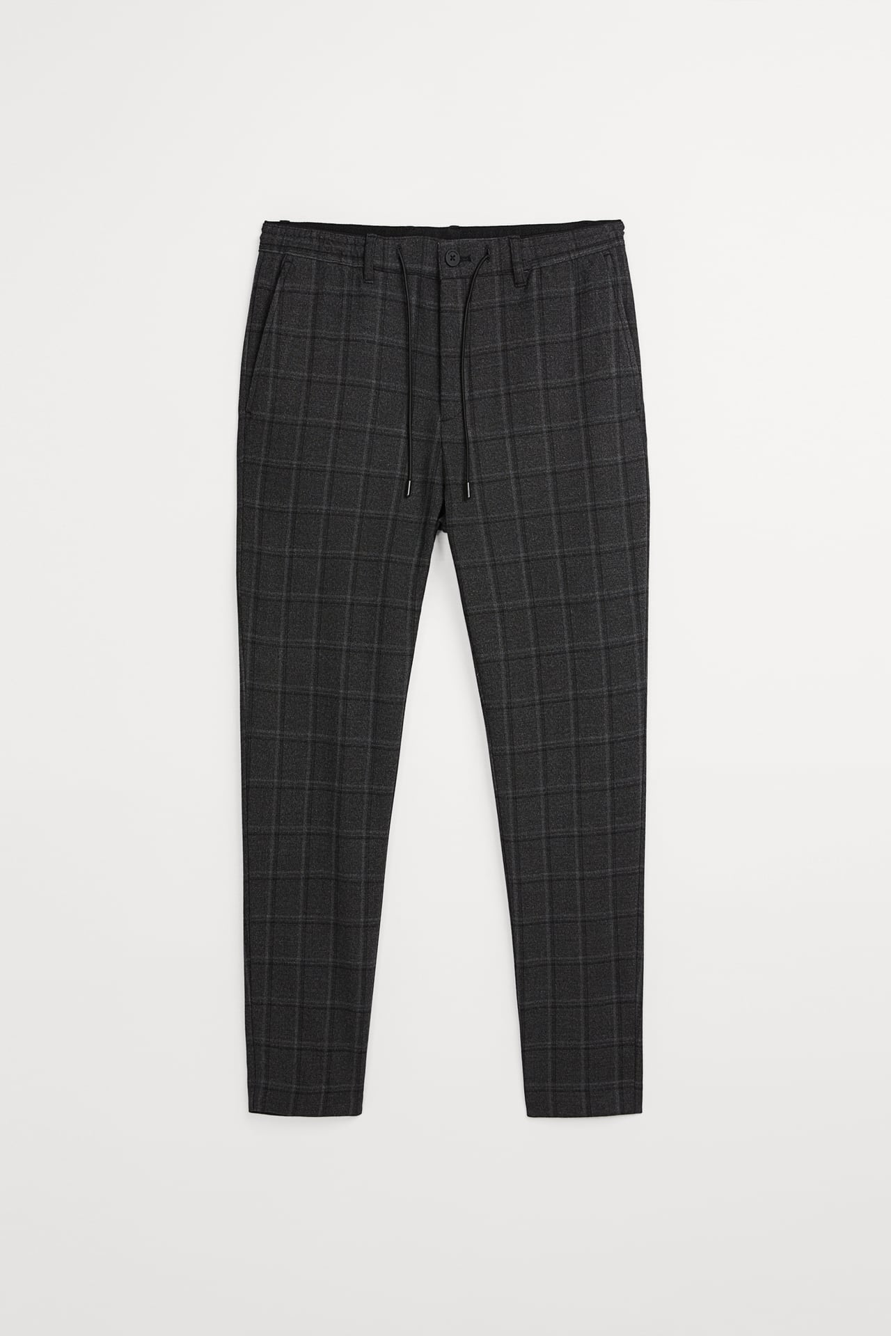 CHECK JOGGER WAIST TROUSERS