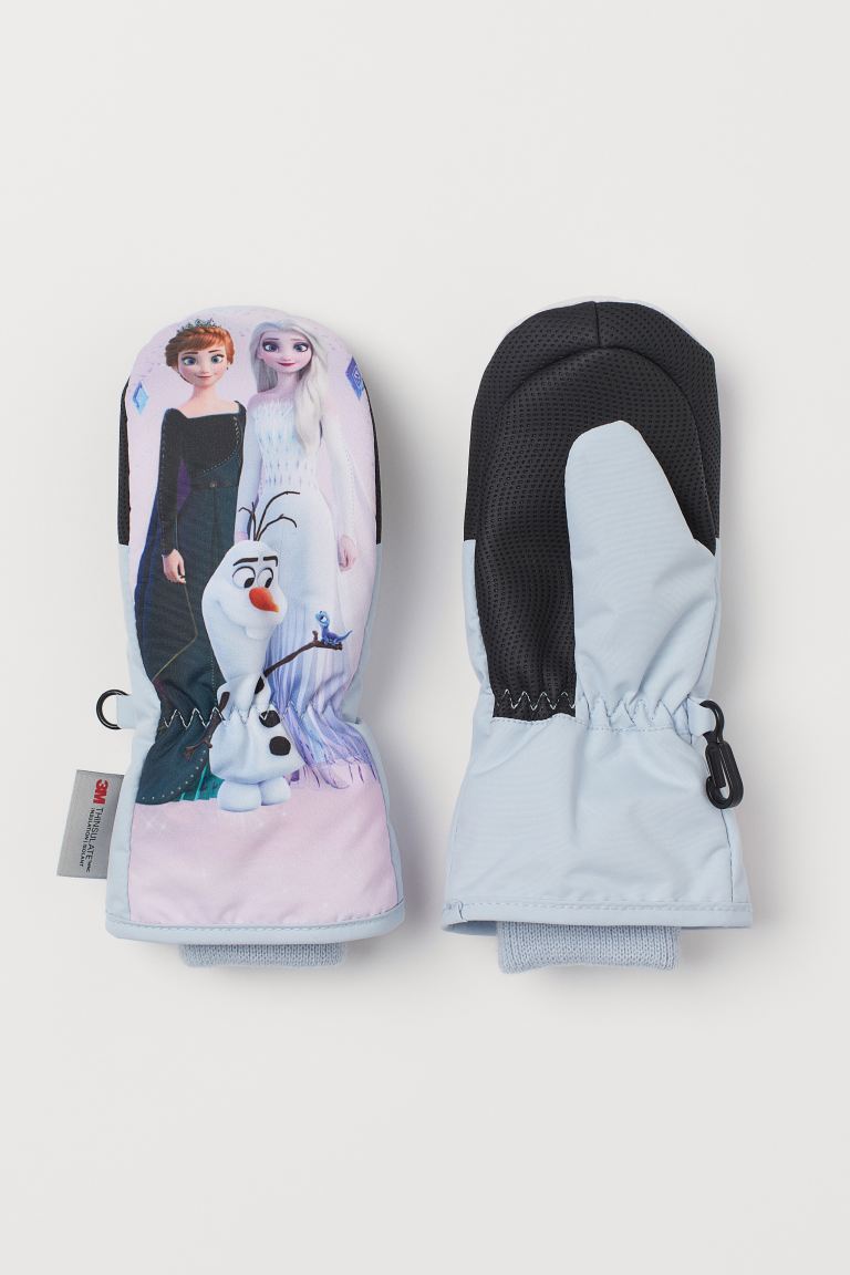 Water-repellent ski mittens