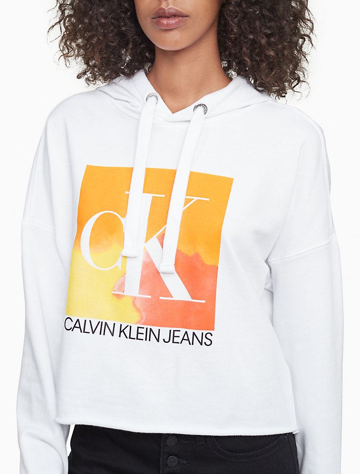 Tie-Dye Monogram Logo Box Cropped Hoodie