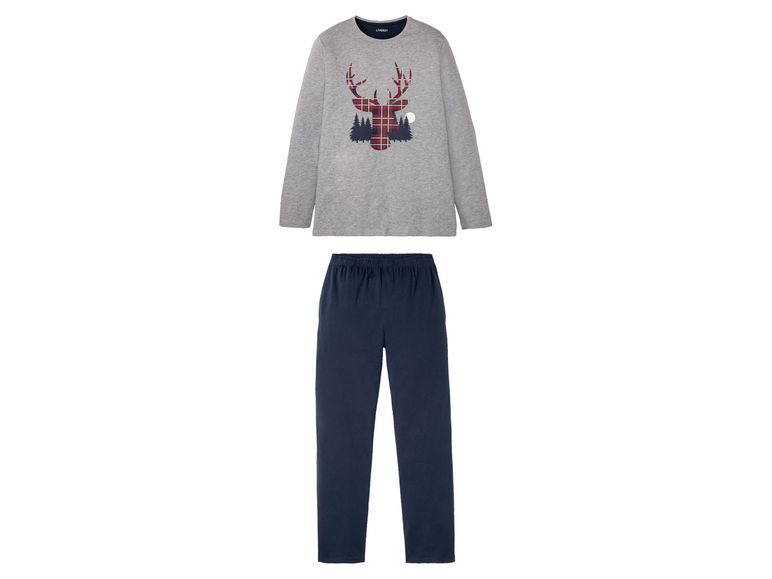 LIVERGY® Pyjama Herren, mit Eingrifftaschen, Gummizug