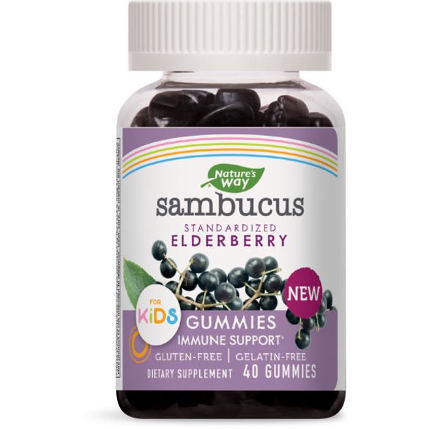   Sambucus Standardized Elderberry Gummies for Kids, Immune Support Supplement, 40 Ct