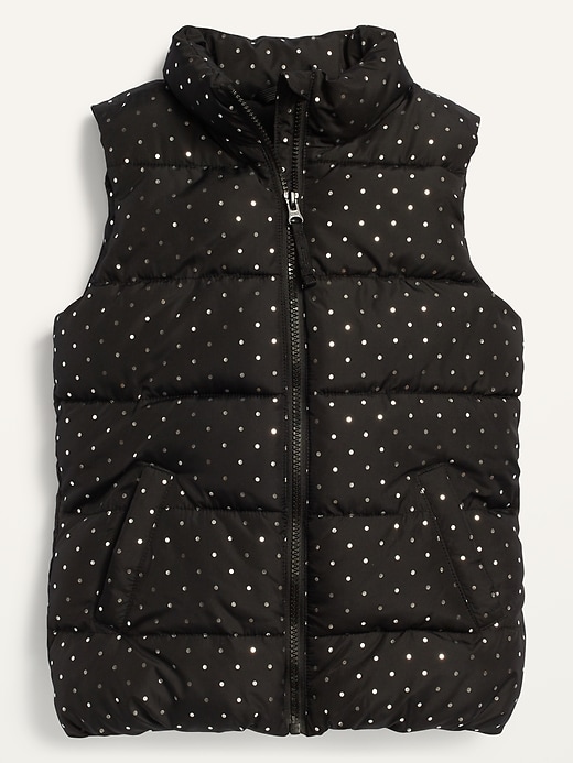 Frost-Free Polka-Dot Puffer Vest for Girls