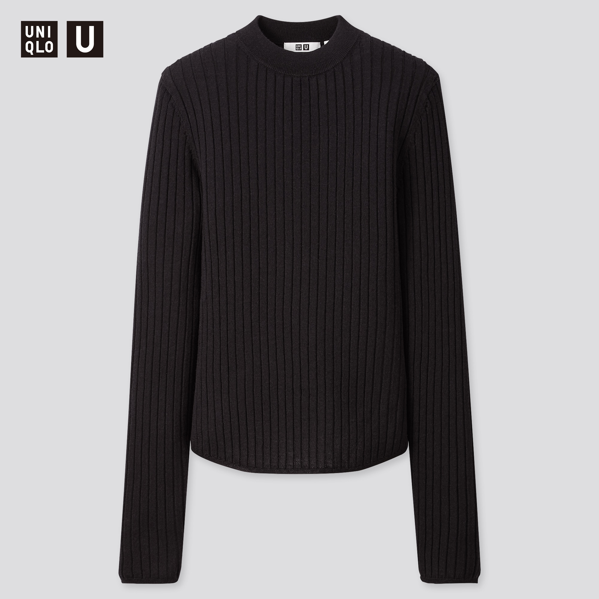 WOMEN UNIQLO U EXTRA FINE MERINO RIBBED CREW NECK JUMPER