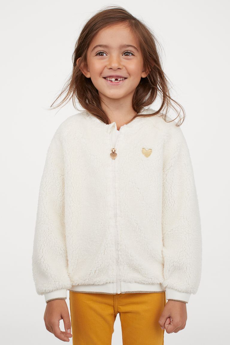 Zip-up teddy cardigan