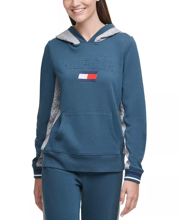 Tommy Hilfiger Sport Logo Colorblocked Hooded Sweatshirt