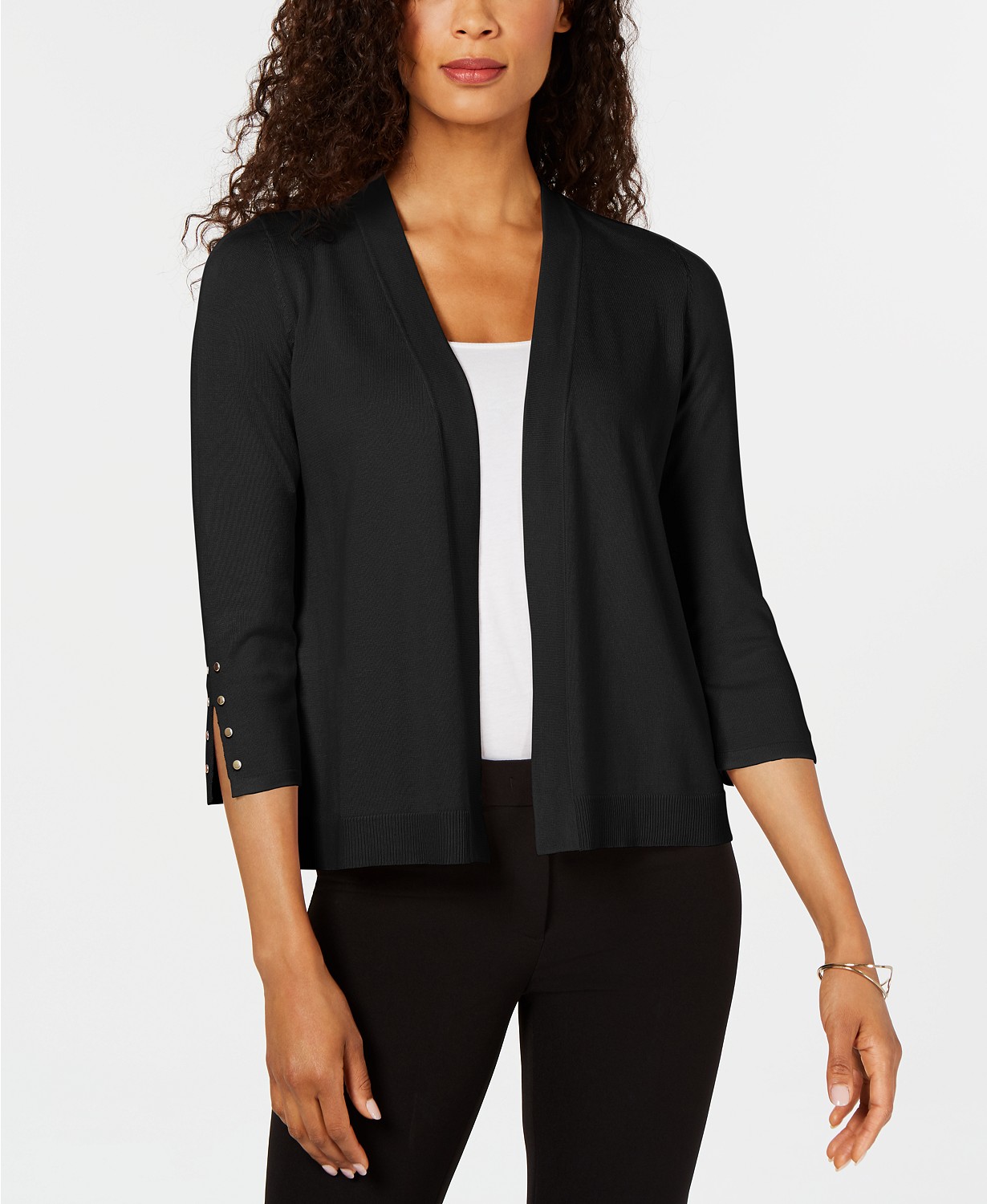 JM Collection Studded Open-Front Cardigan, Created for Macy's