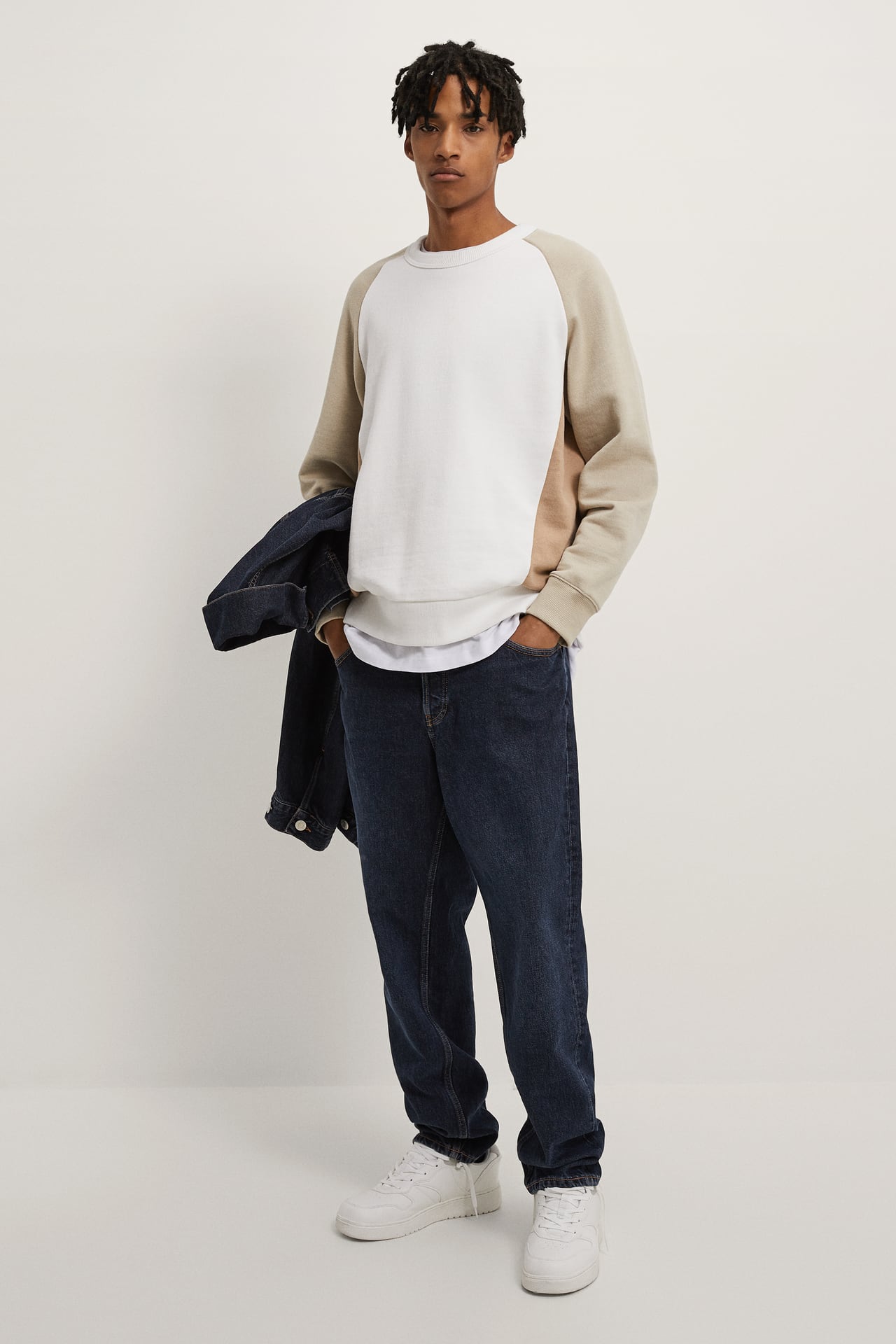 BASIC COLOUR BLOCK SWEATSHIRT