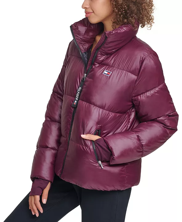 Tommy Hilfiger Sport Cropped Puffer Thumbhole Coat