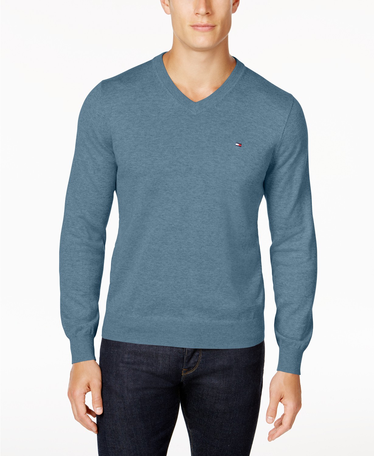 Tommy Hilfiger Men's Signature Solid V-Neck Sweater, Created for Macy's