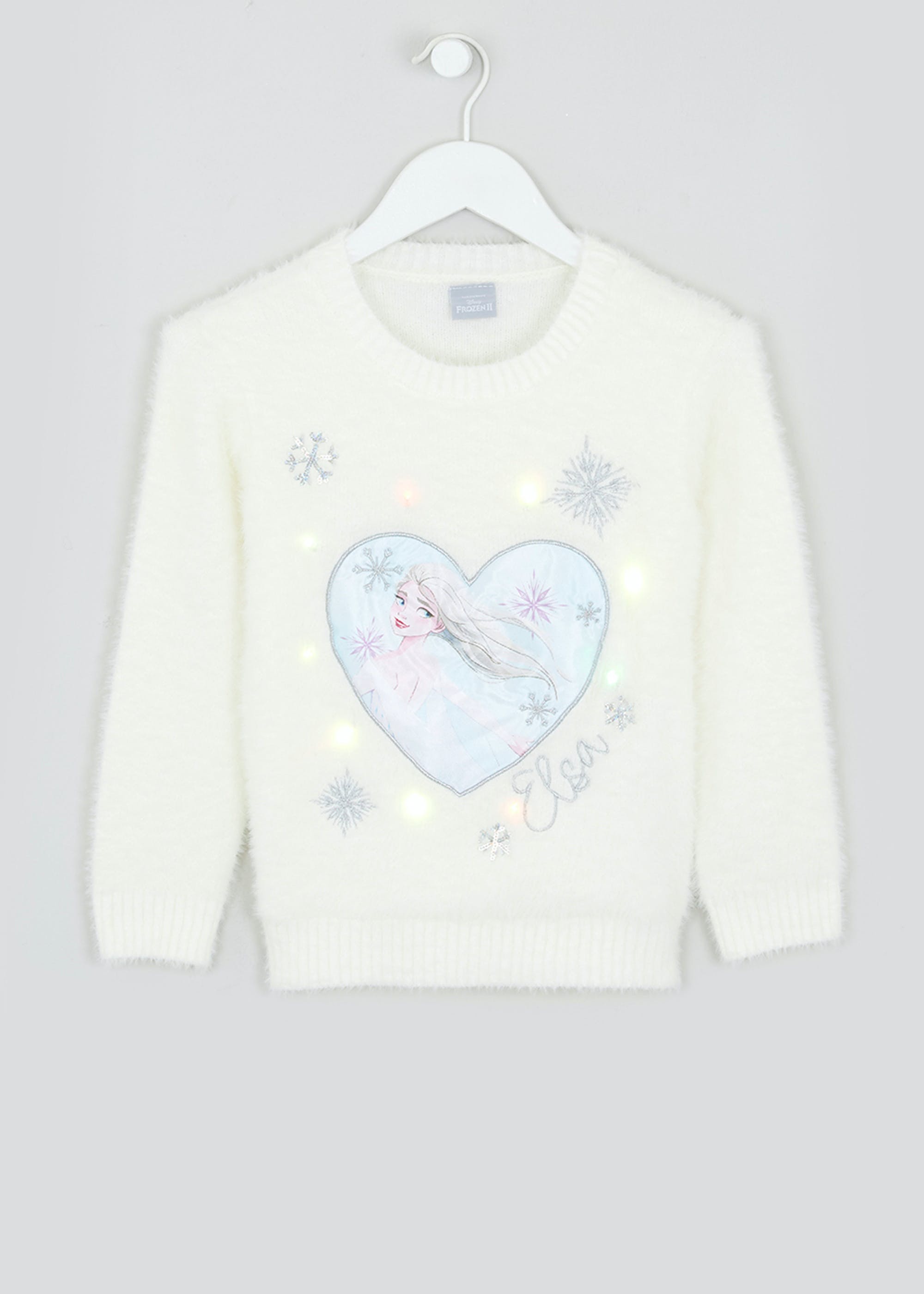 Kids Disney Frozen Fluffy Light Up Jumper (3-8yrs)
