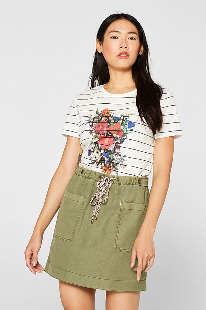 T-shirt with a flower print, 100% cotton
