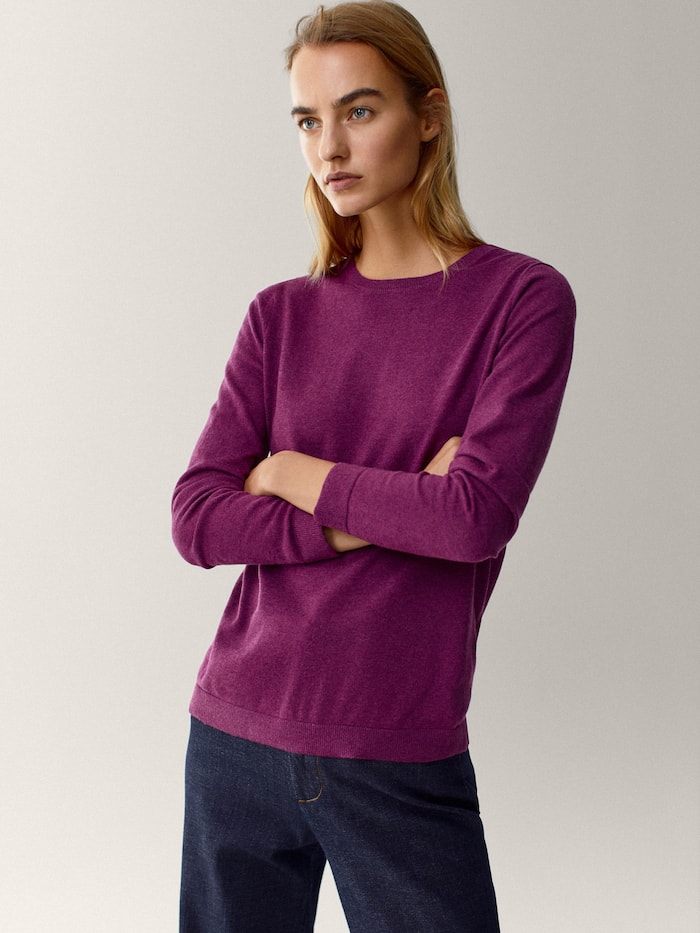 Wool crew neck sweater