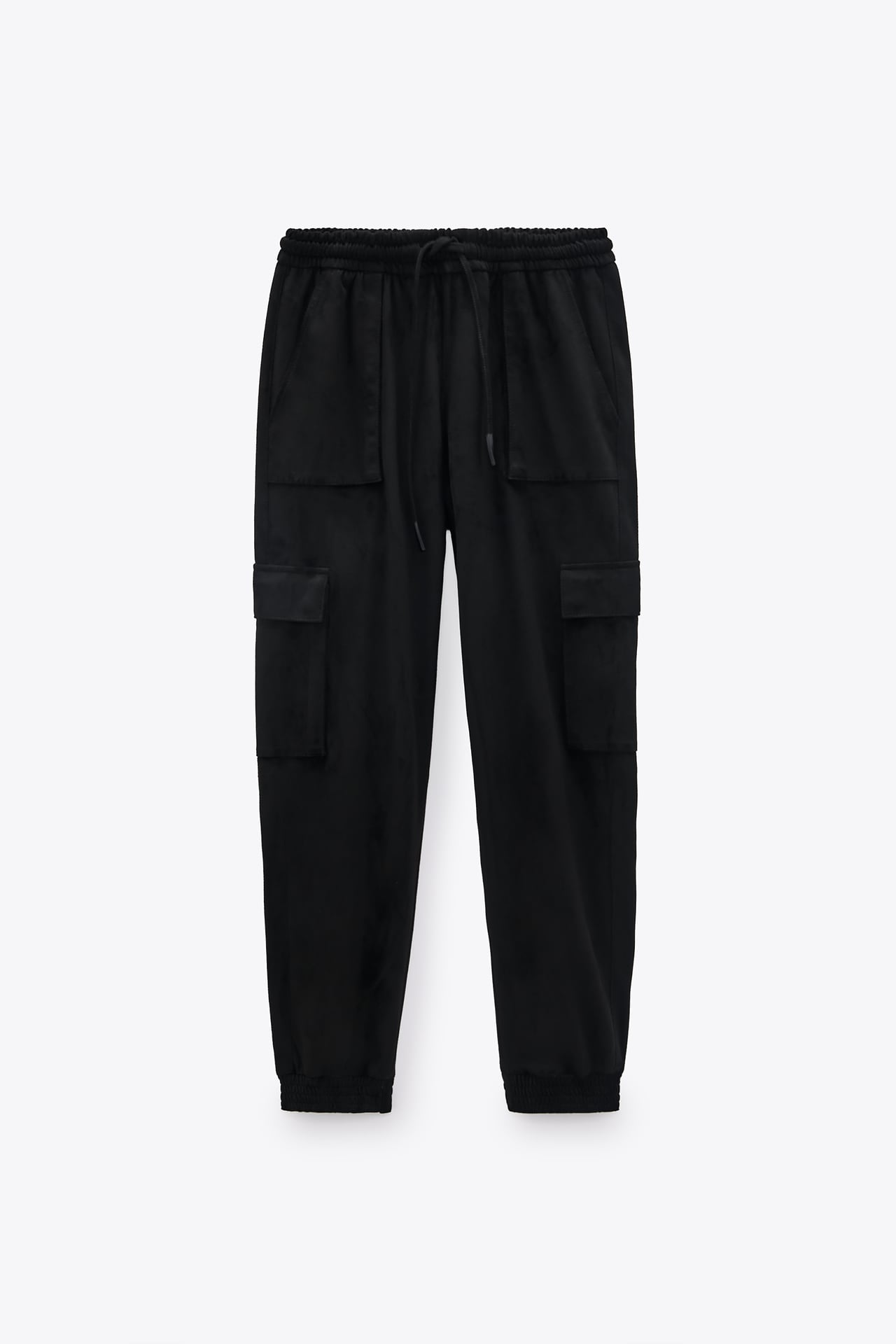 FAUX SUEDE CARGO TROUSERS