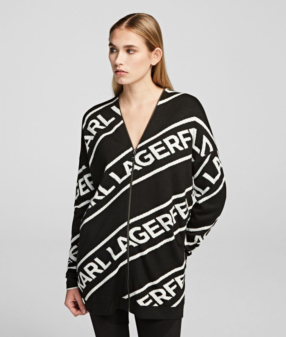 WOOL BLEND LOGO CARDIGAN