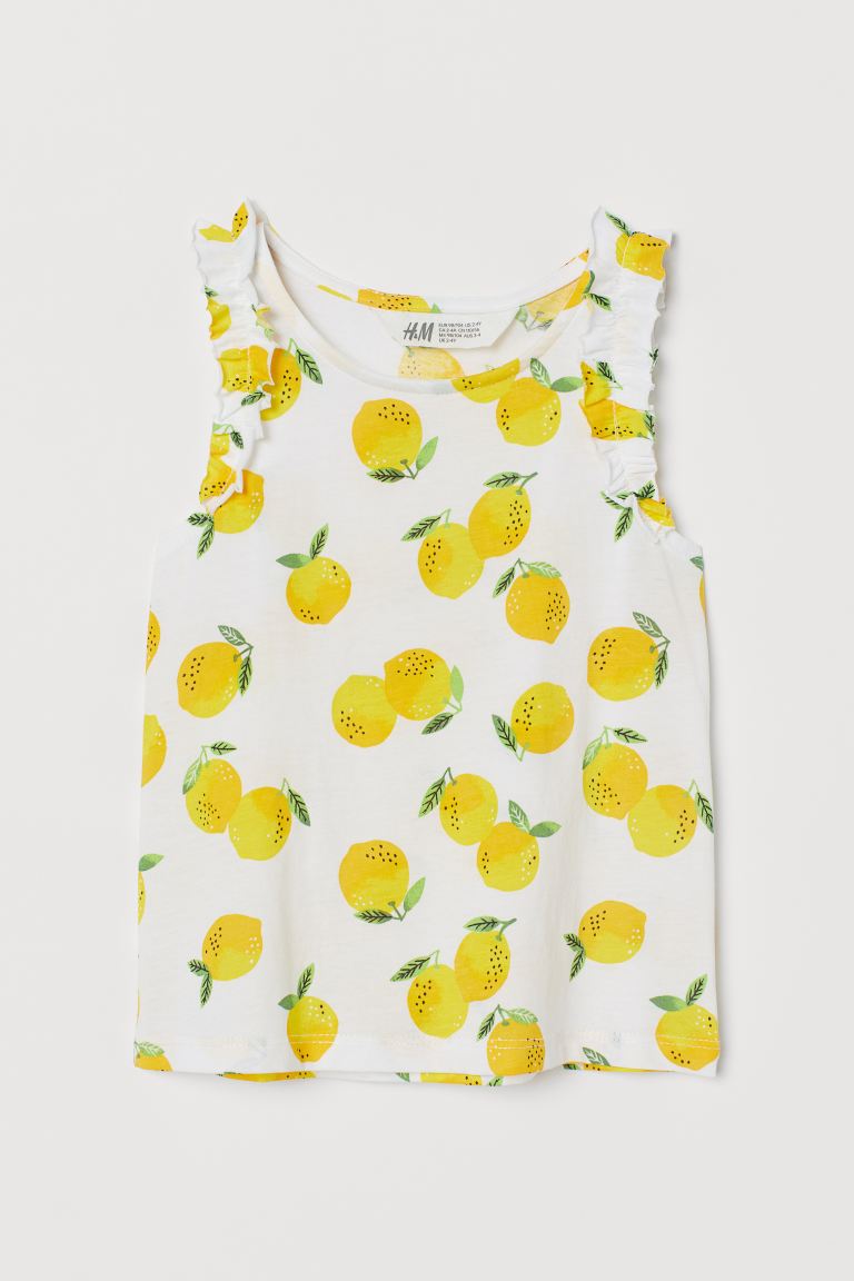 Frill-trimmed jersey top