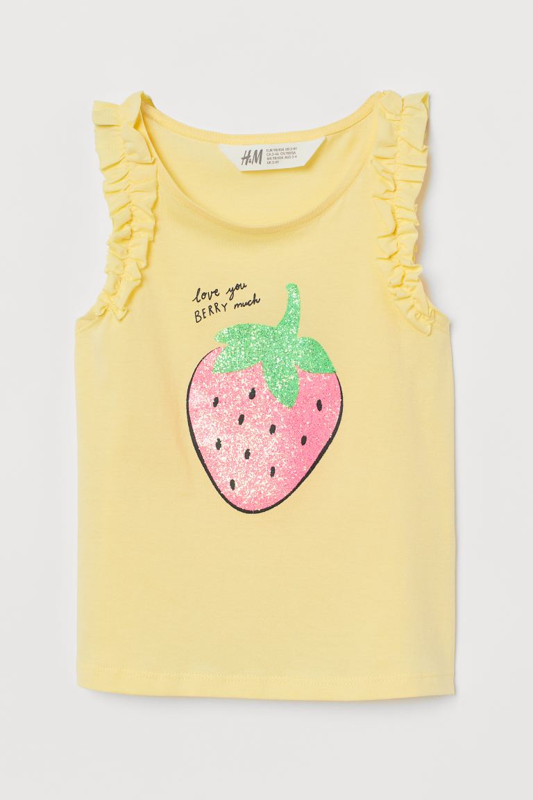 Frill-trimmed jersey top
