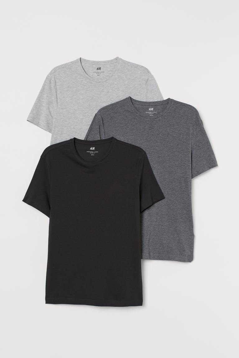 3-pack T-shirts Slim Fit