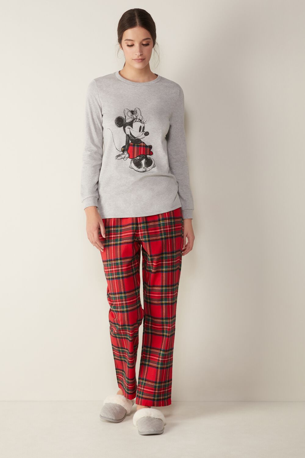 Tartan Minnie Warm Cotton Pajamas