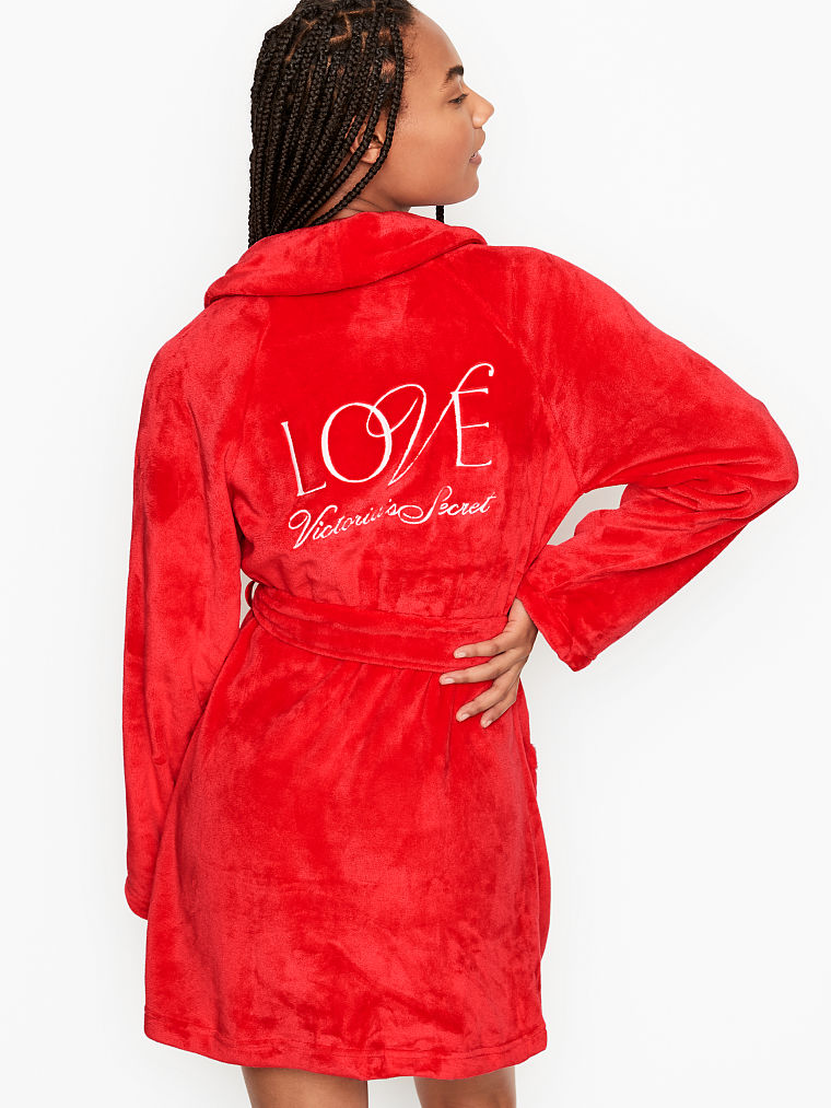 VICTORIA'S SECRET Logo Short Cozy Robe