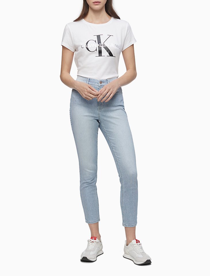 Metallic Monogram Logo Crewneck T-Shirt