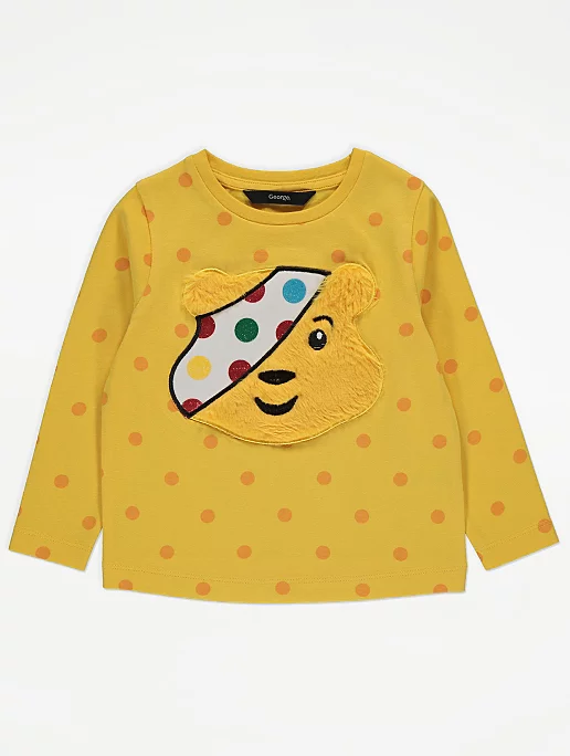 Children in Need Yellow Polka Dot Print Top