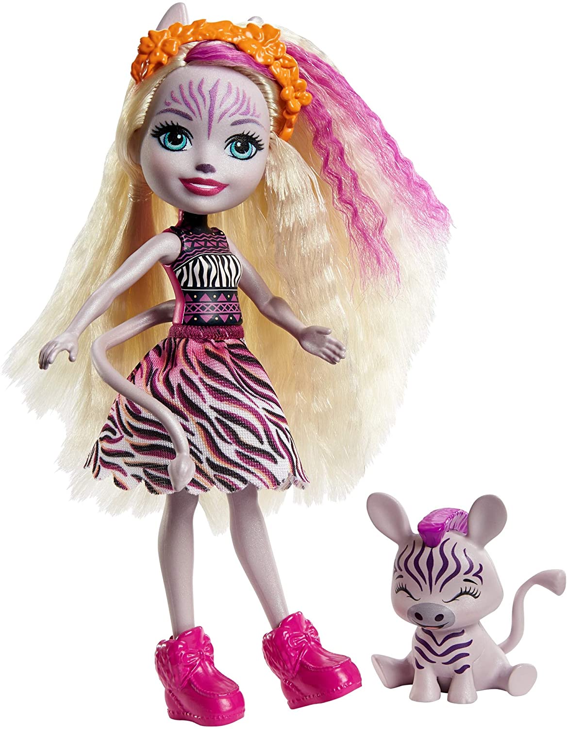 Enchantimals Zadie Zebra Doll (6-In/15.2-cm) & Ref Animal Friend Figure from Sunny Savanna Collection
