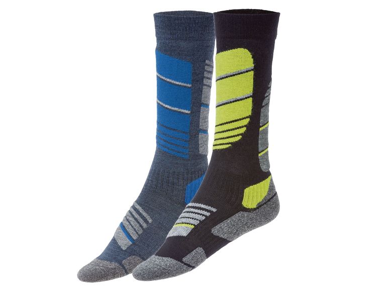CRIVIT® Kinder Skistrümpfe Jungen, 2 Paar, Komfortbund
