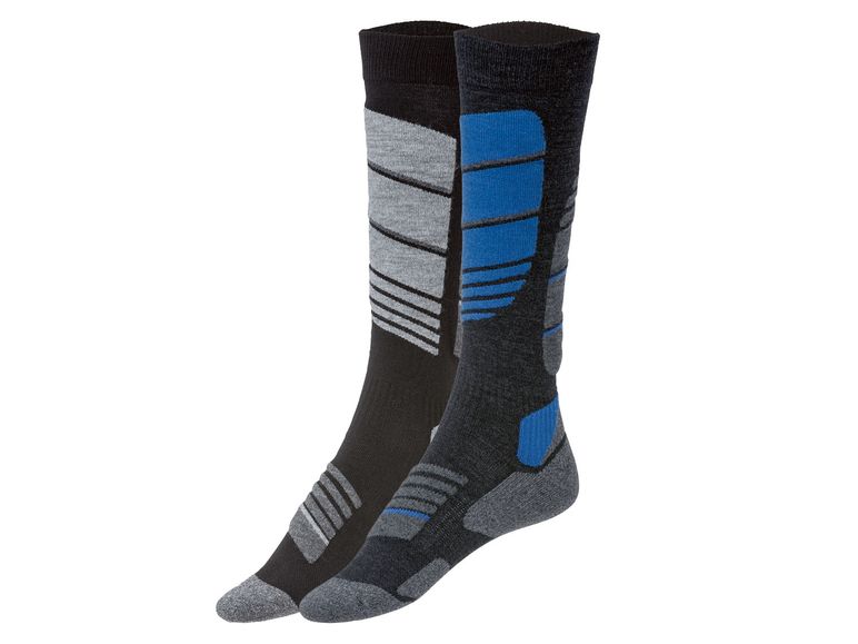 CRIVIT® Skistrümpfe Herren, 2 Paar, Komfortbundabschluss