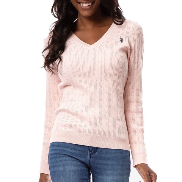 US Polo Assn. Mini Cable V-Neck Lightweight Sweater