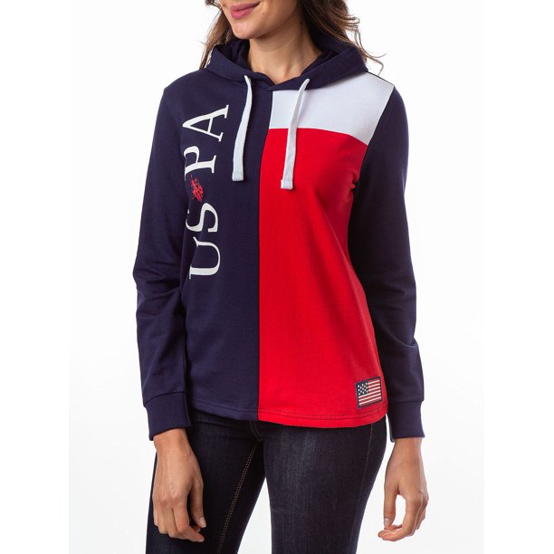 U.S. Polo Assn. Women's Athleisure Cropped Print Hoodie
