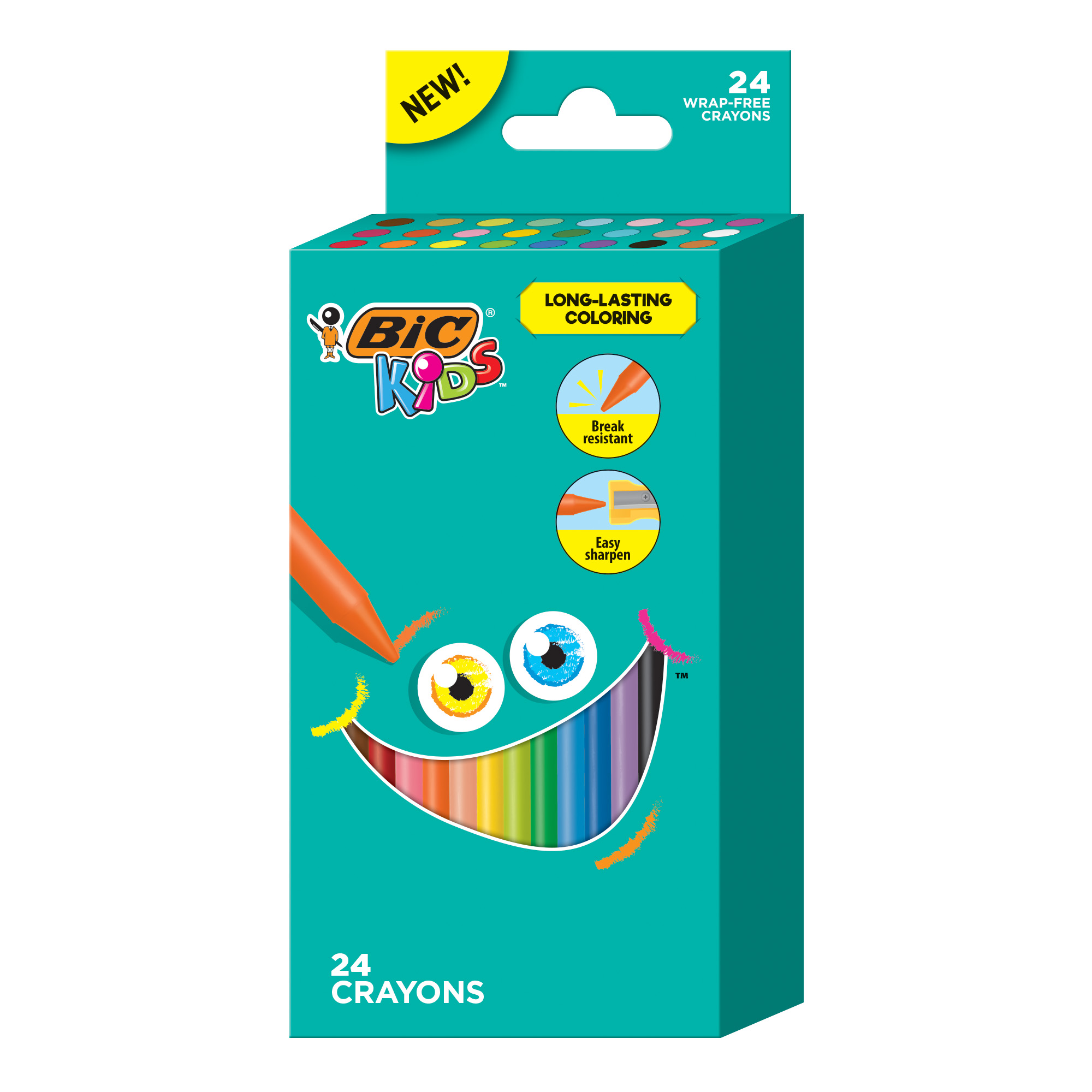 BIC Kids Crayons, Assorted Colors, 6 Packs of 24 Crayons