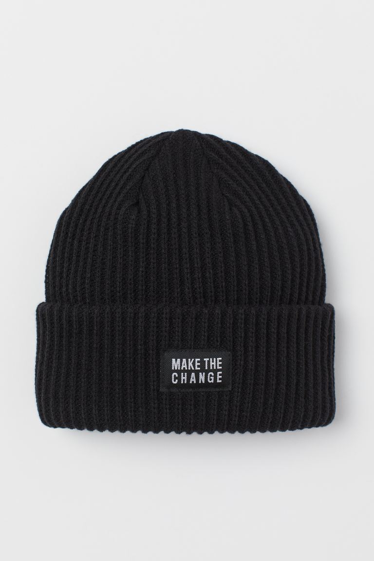 Rib-knit hat