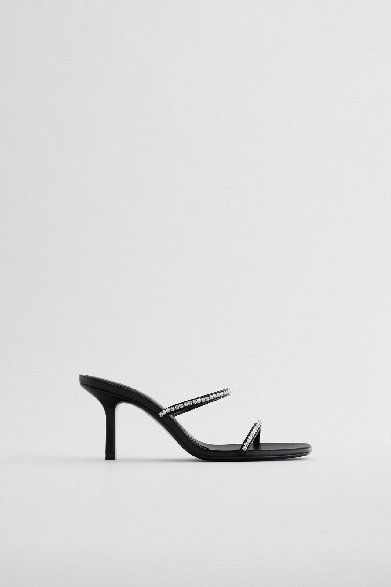HEELED SANDALS WITH RHINESTONE STRAPS