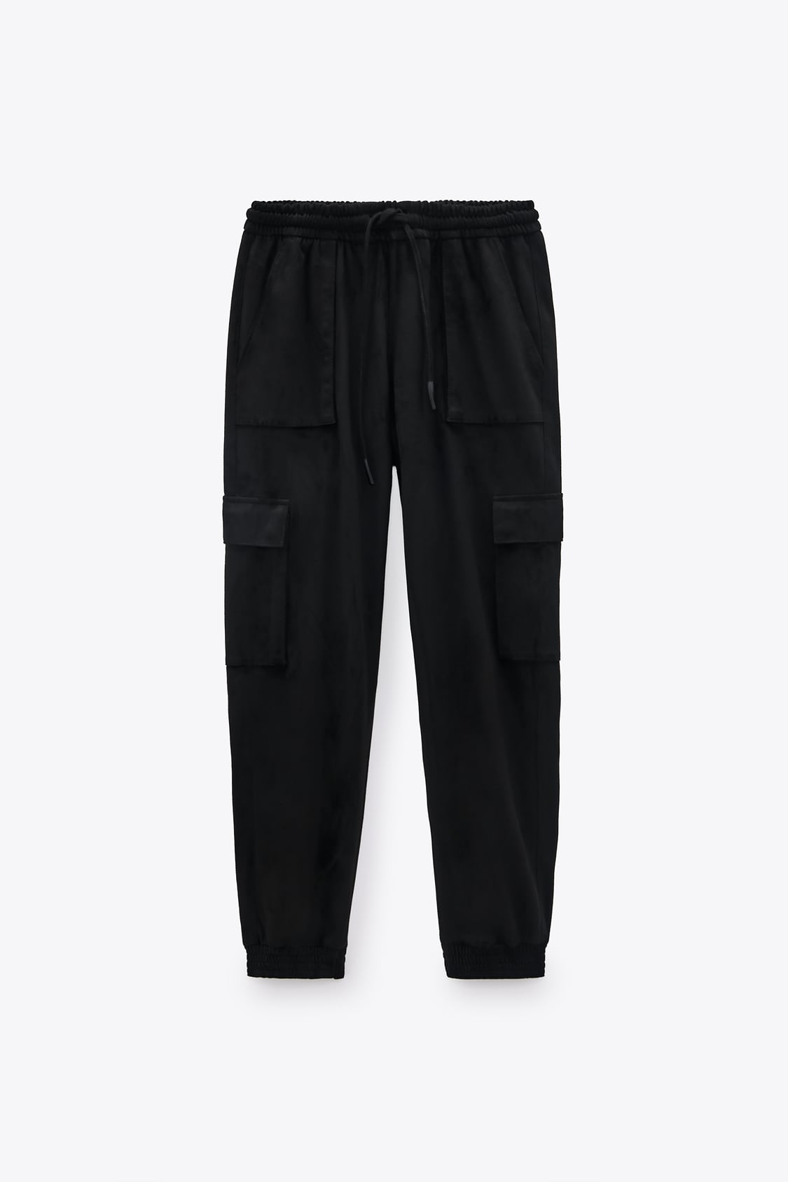 FAUX SUEDE CARGO TROUSERS