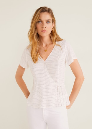 Blusa estampada cruzada